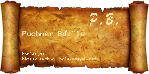 Puchner Béla névjegykártya